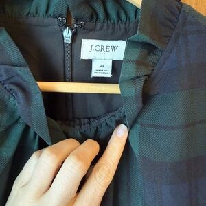 J. Crew Women's Dark Plaid Puffer Jacket